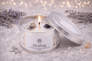 amethyste bougie-green-tree-guerison-amethyste-lavande-70g