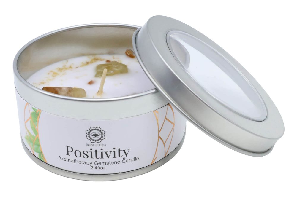 citrine blanc Bougie Green Tree 'Positivité' Citrine + Thé vert 70g