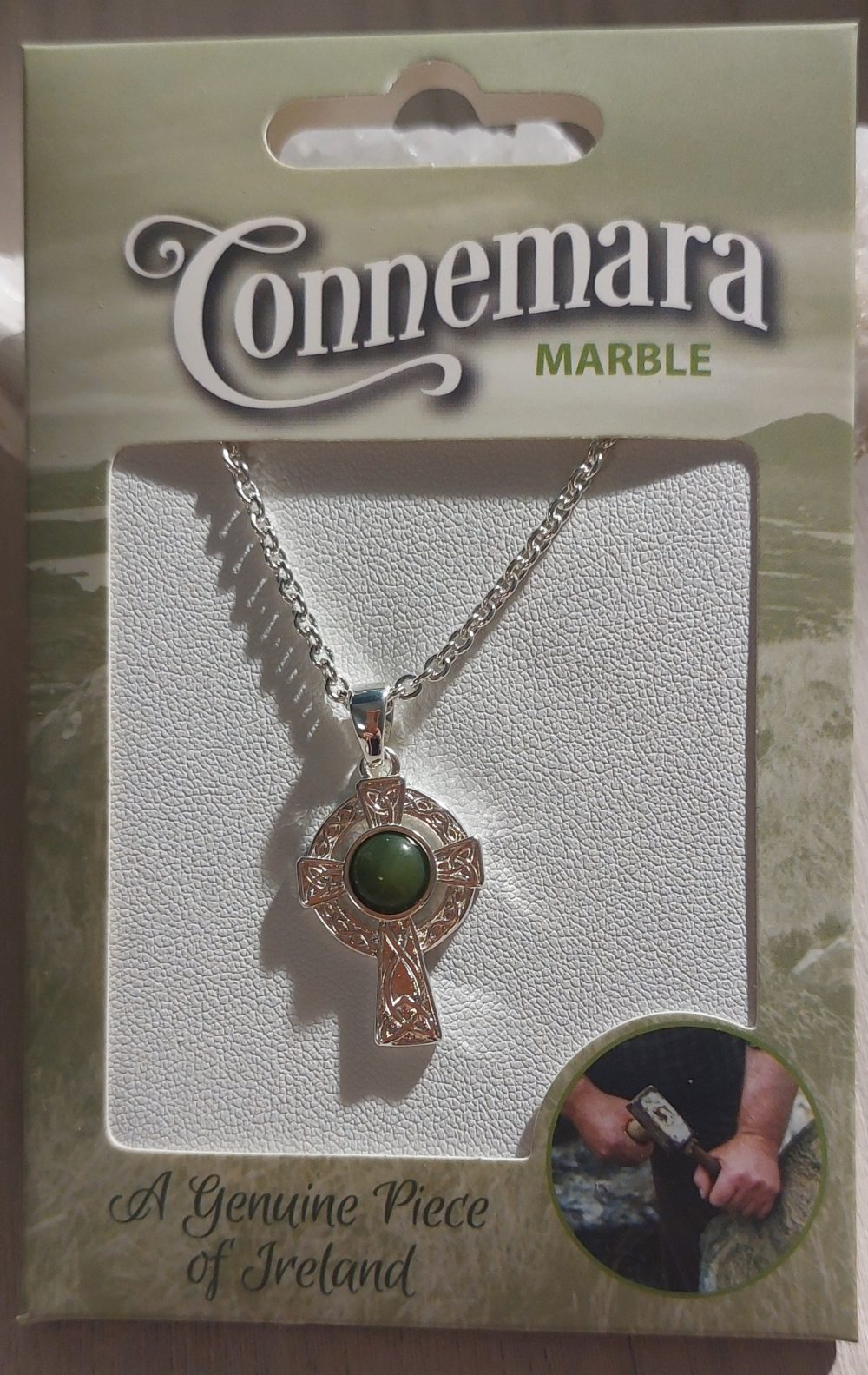 pendentif marbre du connemara - croix