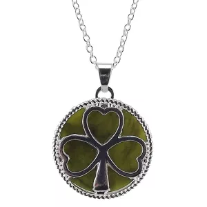 pendentif shamrock reversible pendentif trefle marbre du connemara