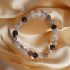 Bracelet enfant en quartz fraise, quartz rose et amethyste  (taille 0)