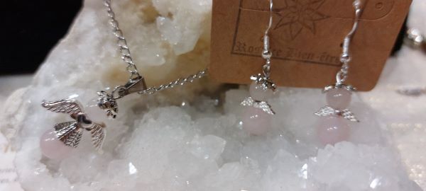 parure ange quartz rose