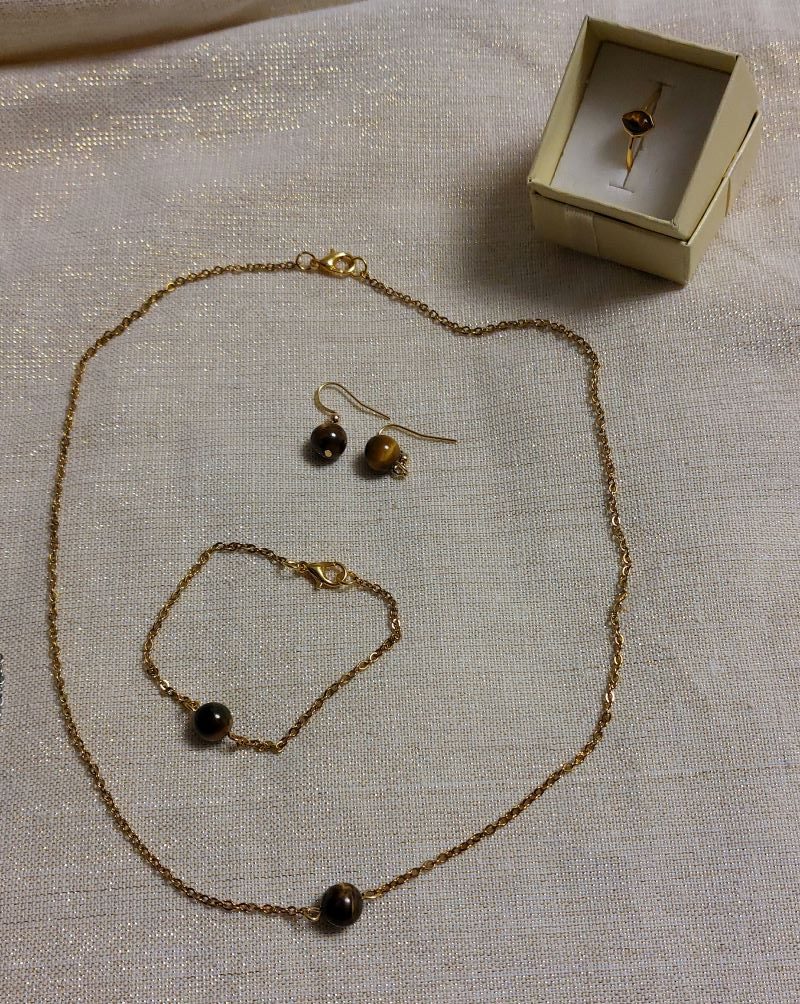 colliers pierres faits main / Collier œil de tigre