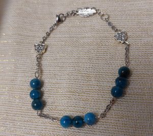 bracelet apatite sur acier inoxydable