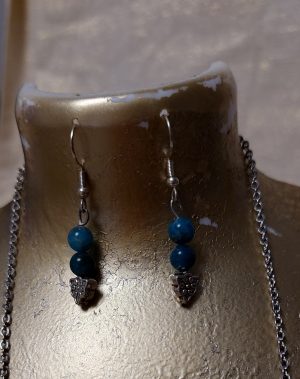 boucles d 'oreilles apatite acier inoxydable