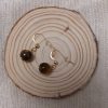 boucles d 'oreilles pierre œil de tigre acier inoxydable doré boucles d 'oreilles pierre œil de tigre acier inoxydable doré