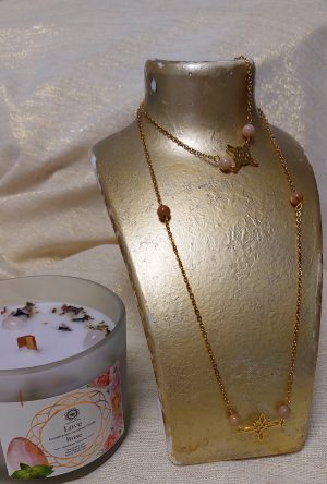 parure collier et bracelet nœud de sorcière et pierre de lune