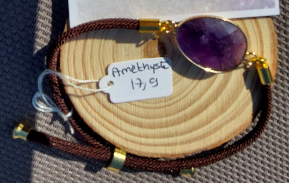 bracelet cordon réglable améthyste