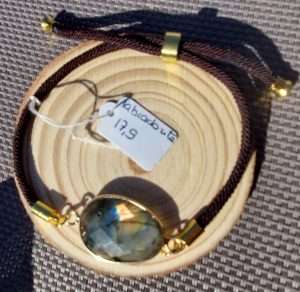 bracelet cordon réglable labradorite