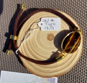 bracelet cordon réglable œil de tigre