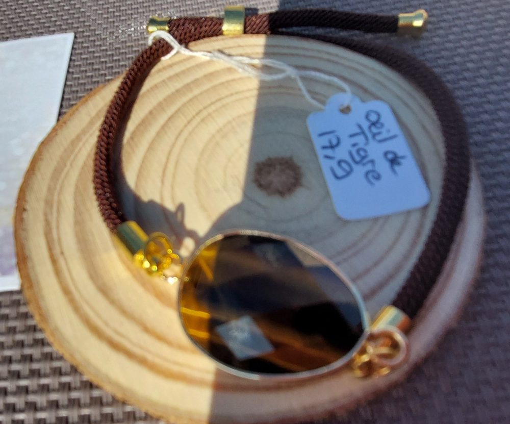 fil oeil de tigre flou bracelet cordon réglable œil de tigre