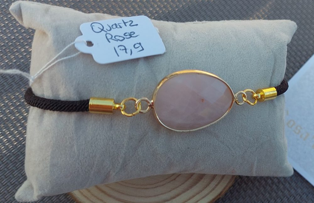 fil quartz rose bracelet cordon réglable quartz rose