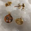 boucles d'oreilles quartz rose et arbre de vie