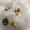 boucles d'oreilles arbre de vie et quartz rose
