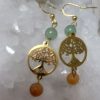 boucle d 'oreille arbre de vie et aventurine