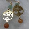 boucle d 'oreille arbre de vie et aventurine