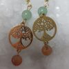 boucle d 'oreille arbre de vie et aventurine