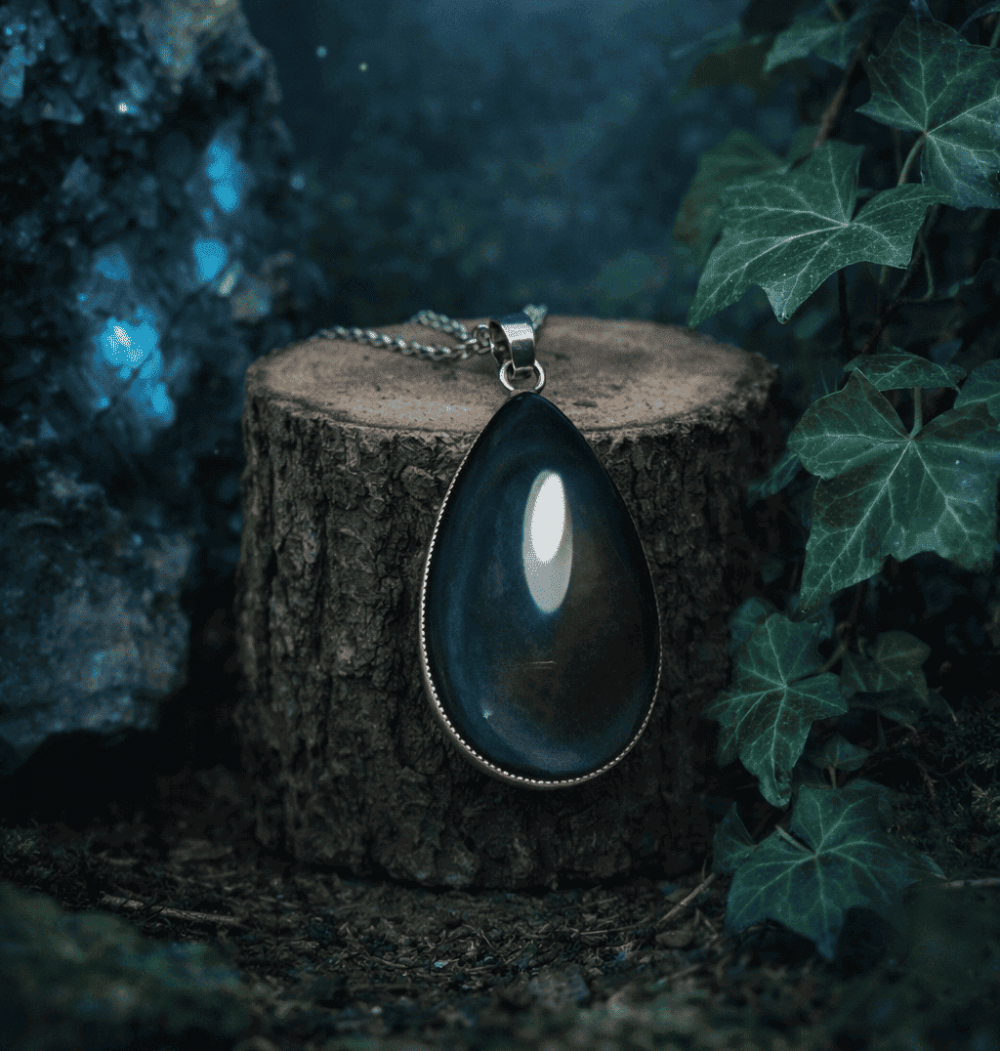collier obsidienne œil céleste