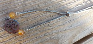 bracelet bijou fait main acier inoxydable arbre de vie cornaline