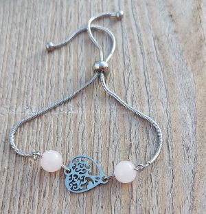 bracelet bijou fait main acier inoxydable arbre de vie quartz rose bracelet bijou fait main acier inoxydable arbre de vie quartz rose