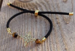 bracelet bijou fait main noeud de sorciere oeil de tigre