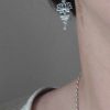 Parure lotus jade verte en acier inoxydable