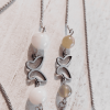 bracelet acier inoxydable papillon et quartz rose - jade