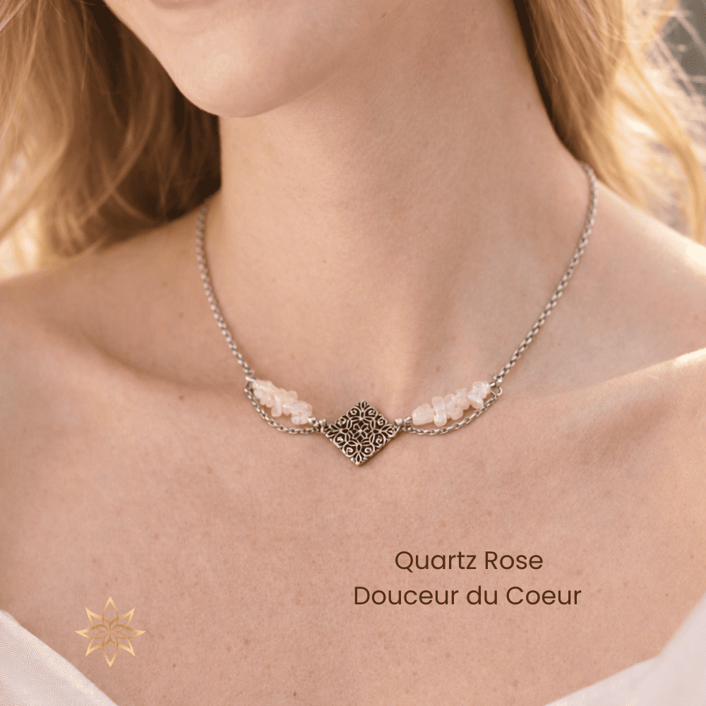 Parure “Tendresse Rosée" de Quartz Rose