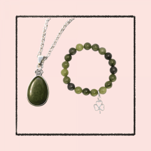 MARBRE Parure Lune de miel – Pierre de lune et acier inoxydable
