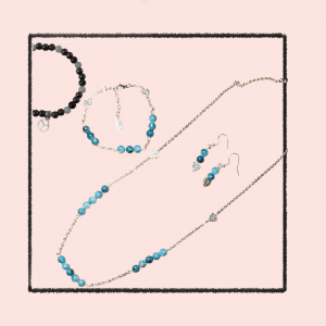 bijoux Parure Lune de miel – Pierre de lune et acier inoxydable
