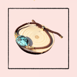 bracelet sur cordon avec pierres Parure Lune de miel – Pierre de lune et acier inoxydable