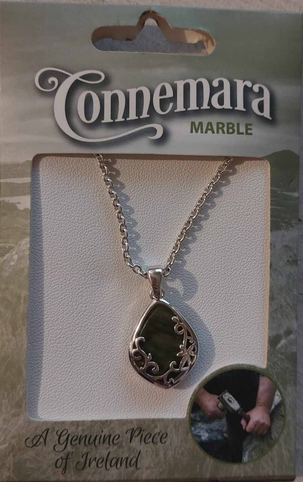 pendentif marbre du connemara - goutte