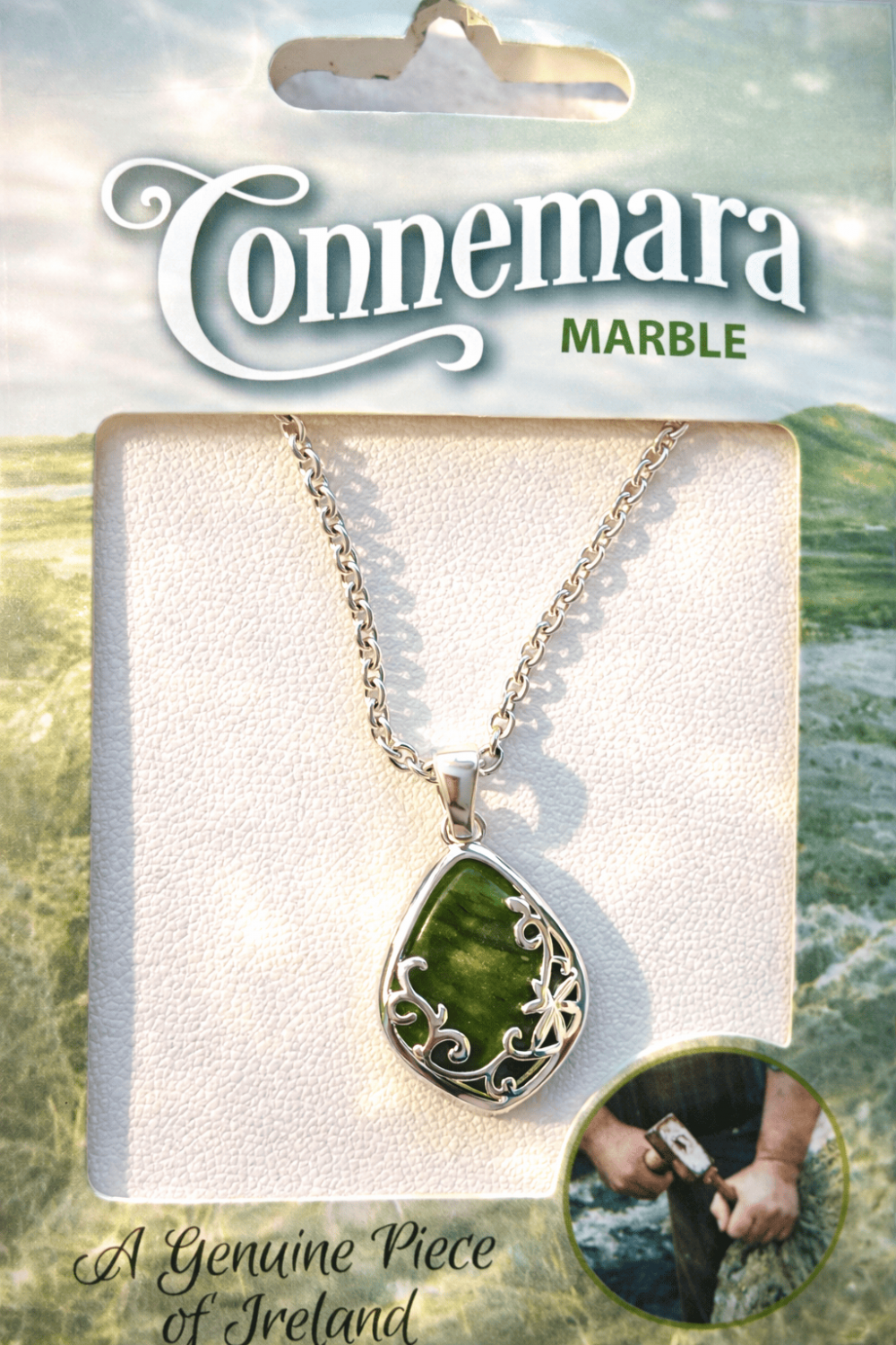 pendentif marbre du connemara - goutte
