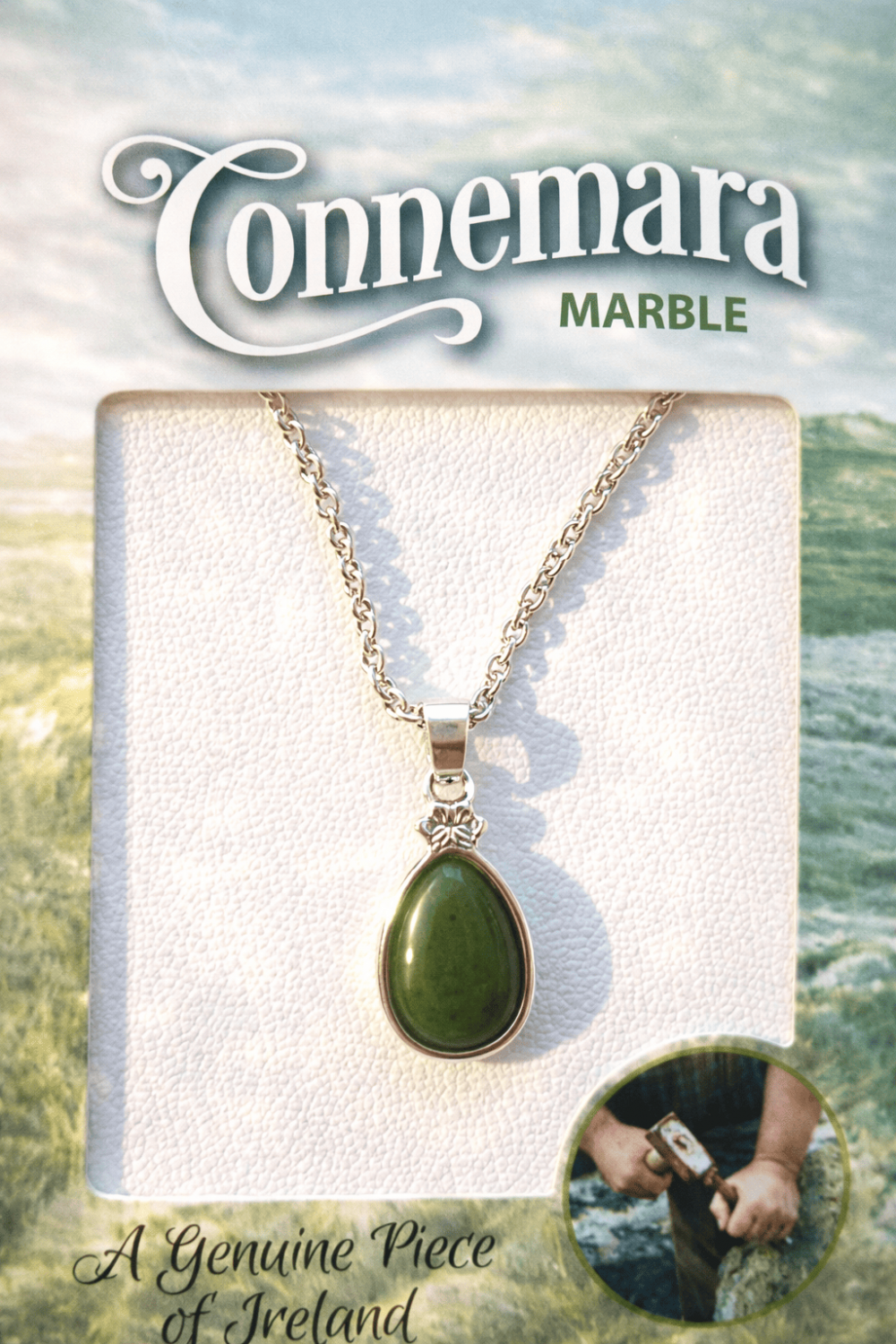 pendentif marbre du connemara - mini goutte