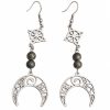 Boucles d’oreilles celtiques en argent et pierres gris-vert Boucles d’oreilles mystiques en pierres naturelles – Collection 3 Bijoux de Sorcière - grand format