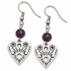 Boucles d’oreilles cœur céleste et améthyste Boucles d’oreilles mystiques en pierres naturelles – Collection 1 Bijoux de Sorcière