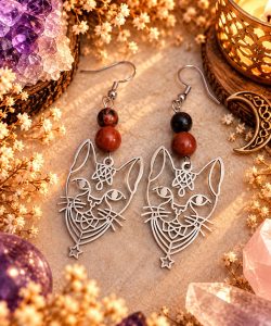 Boucles d’oreilles félines mystiques