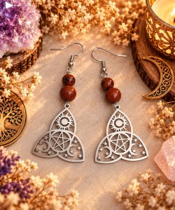 Boucles d’oreilles mystiques aux cristaux et lune
