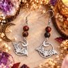 Boucles d’oreilles mystiques en pierre et chauve-souris Boucles d’oreilles mystiques en pierres naturelles – Collection 1 Bijoux de Sorcière