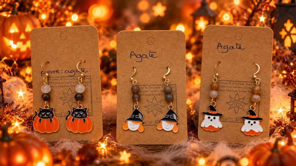 Présentoir d earrings Halloween enchanté